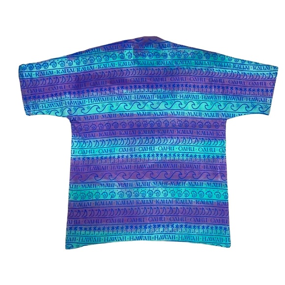 vintage multicolor tie dye short sleeve tshirt hawaii Kauai Ocean All Over Print - Picture 3 of 4